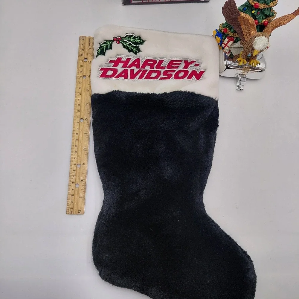 Harley Davidson Xmas Stocking & Holder Vtg Motorcycle‎ Screaming Eagle 90s  Tree